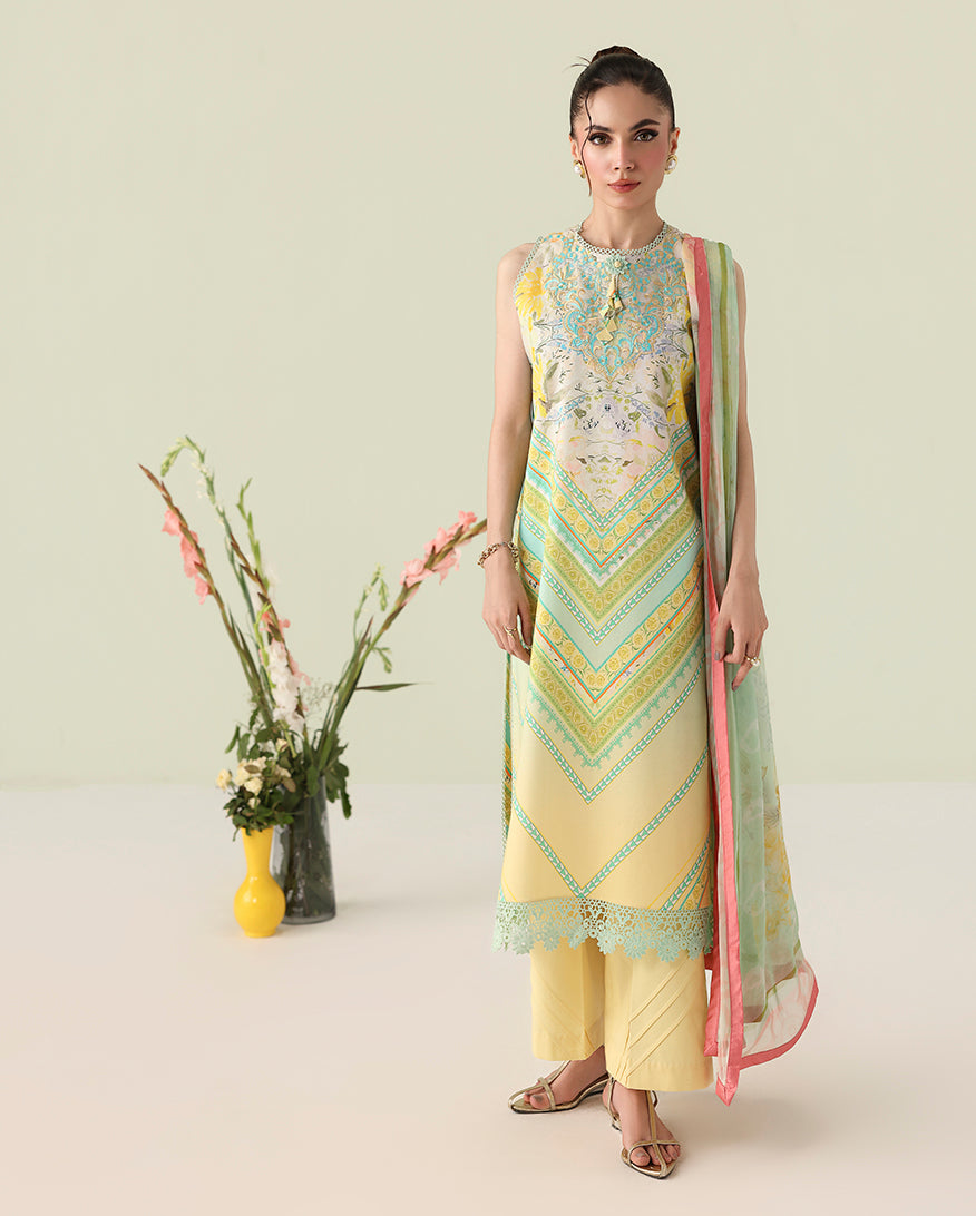 Roheenaz | Rosette Lawn | Bloomed Muse - Casual Dress - available at Maria Faisal in UK and USA.