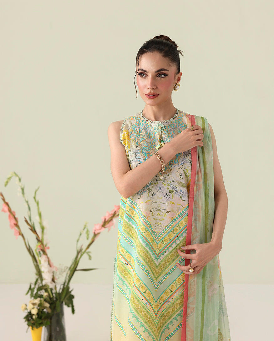 Roheenaz | Rosette Lawn | Bloomed Muse - Casual Dress - available at Maria Faisal in UK and USA.