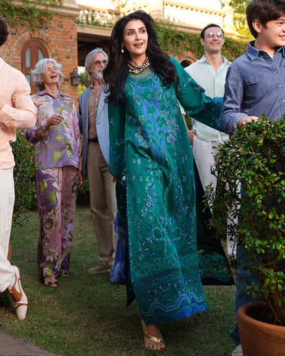 Mushq | Amoi Luxury Lawn | Blooming Romance - Luxury Dress - available at Maria Faisal in UK and USA.