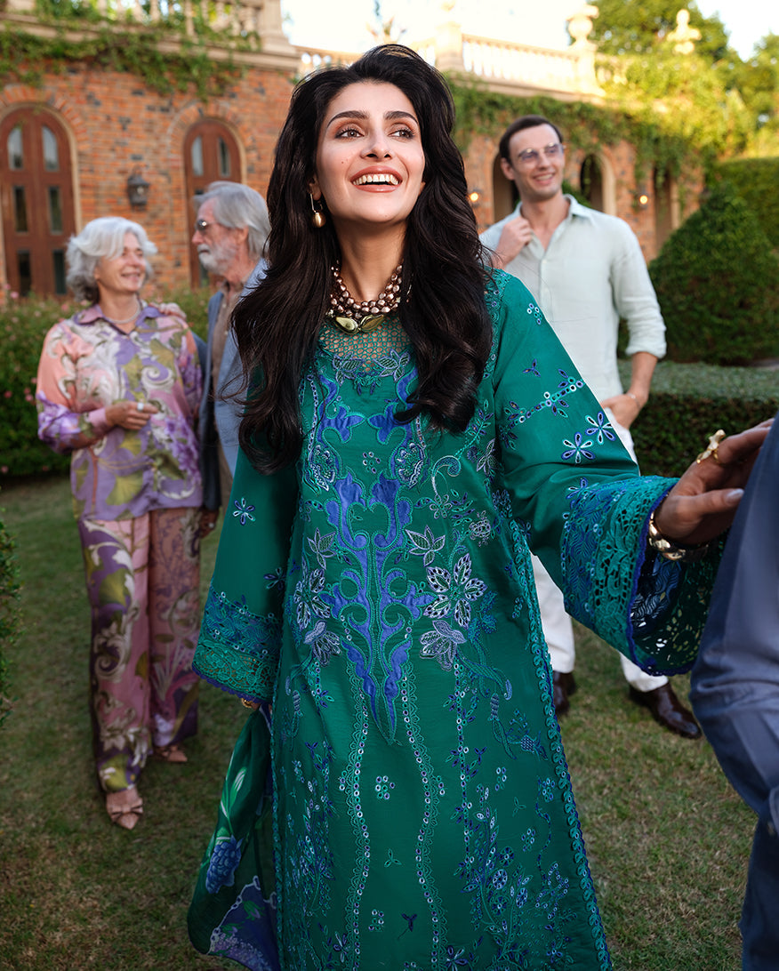 Mushq | Amoi Luxury Lawn | Blooming Romance - Luxury Dress - available at Maria Faisal in UK and USA.