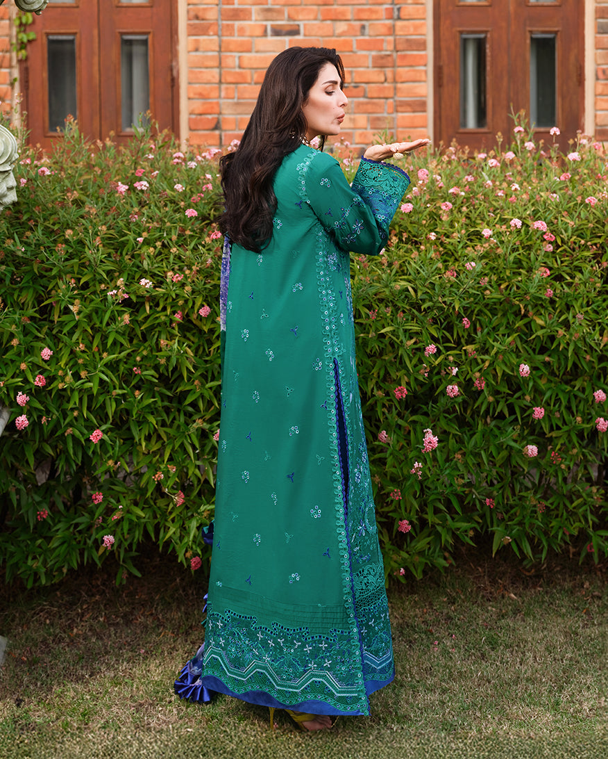 Mushq | Amoi Luxury Lawn | Blooming Romance - Luxury Dress - available at Maria Faisal in UK and USA.