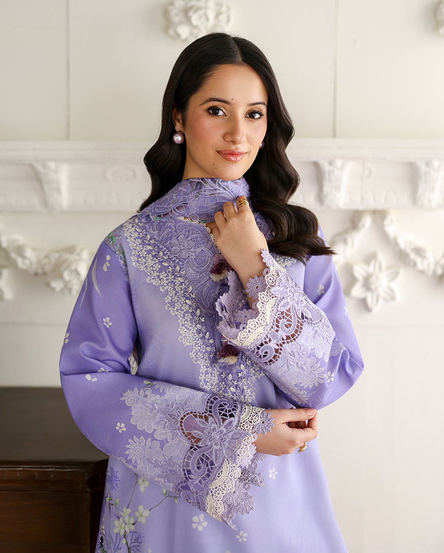 Roheenaz | Sunlit Tales Printed Embroidered Edit | Bloomray - Luxury Dress - available at Maria Faisal in UK and USA.