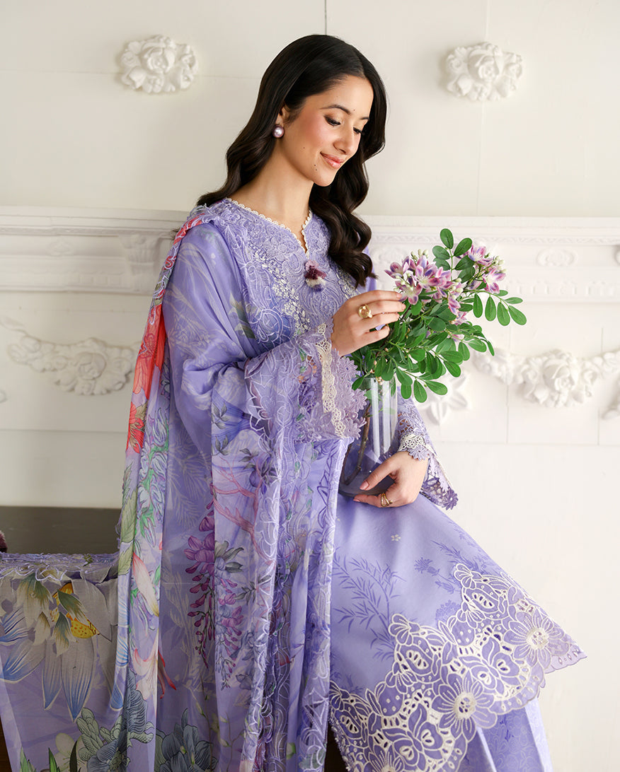 Roheenaz | Sunlit Tales Printed Embroidered Edit | Bloomray - Luxury Dress - available at Maria Faisal in UK and USA.