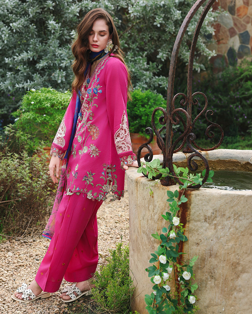 Mushq | The Secret Garden Lawn | Bloomveil - Luxury Dress - available at Maria Faisal in UK and USA.