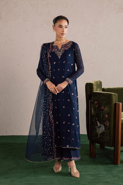 Batik | Festive Eid 26 | Bluey - Luxury Dress - available at Maria Faisal in UK and USA.