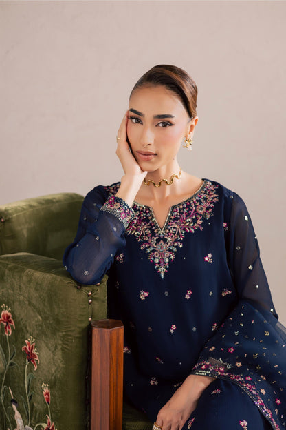 Batik | Festive Eid 26 | Bluey - Luxury Dress - available at Maria Faisal in UK and USA.