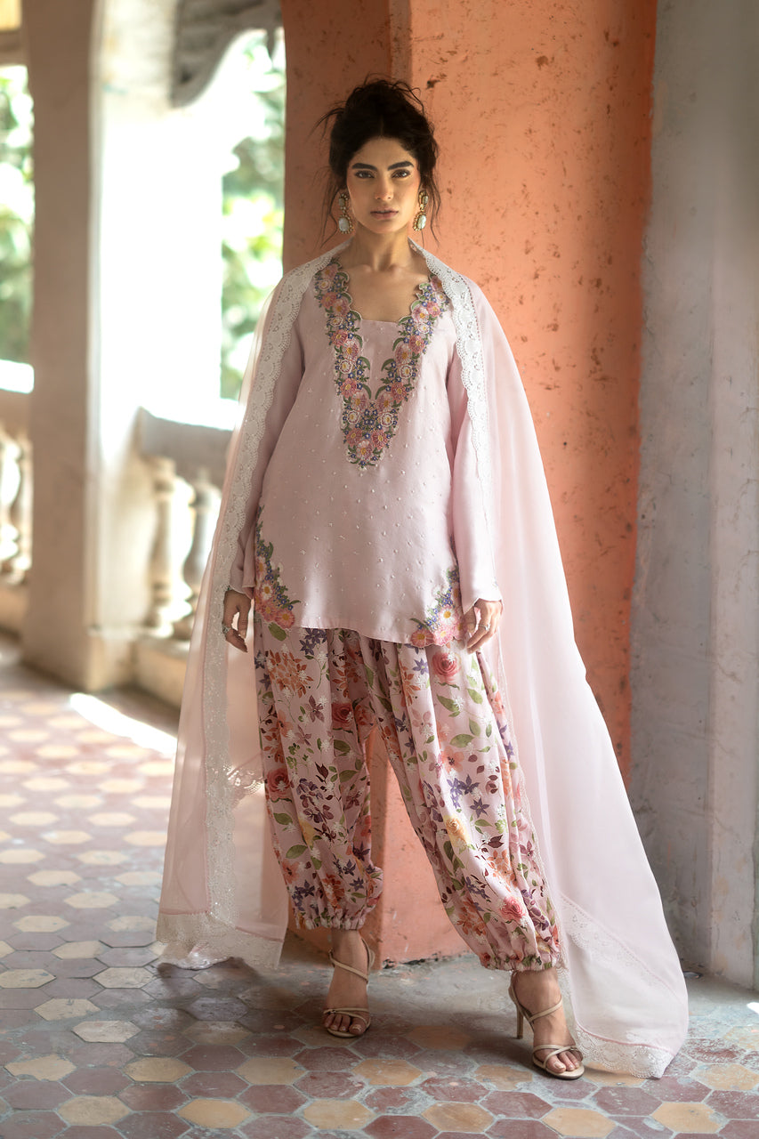 Zainab Chottani | Summer Edition 26 | Blush Fleur - Formal Dress - available at Maria Faisal in UK and USA.