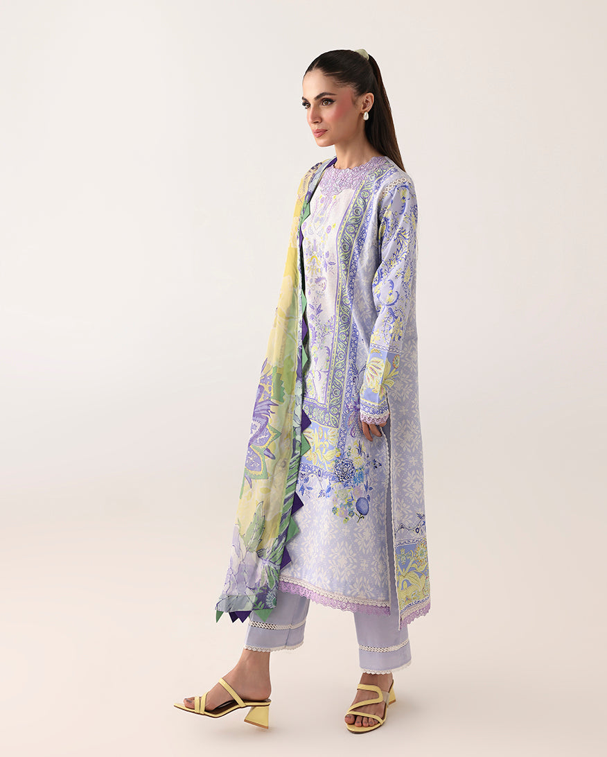 Roheenaz | Rosette Lawn | Blush Meadow - Casual Dress - available at Maria Faisal in UK and USA.