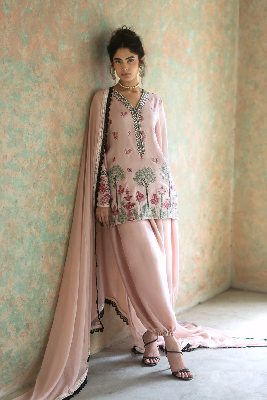 Zainab Chottani | Summer Edition 26 | Blush Serenade Balloon - Formal Dress - available at Maria Faisal in UK and USA.