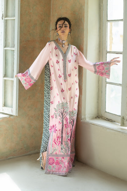 Zainab Chottani | Summer Edition 26 | Blush Serenade Kaftan - Formal Dress - available at Maria Faisal in UK and USA.
