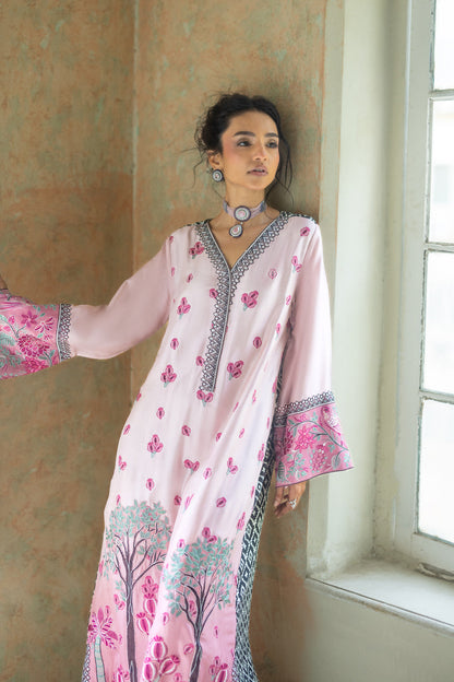 Zainab Chottani | Summer Edition 26 | Blush Serenade Kaftan - Formal Dress - available at Maria Faisal in UK and USA.