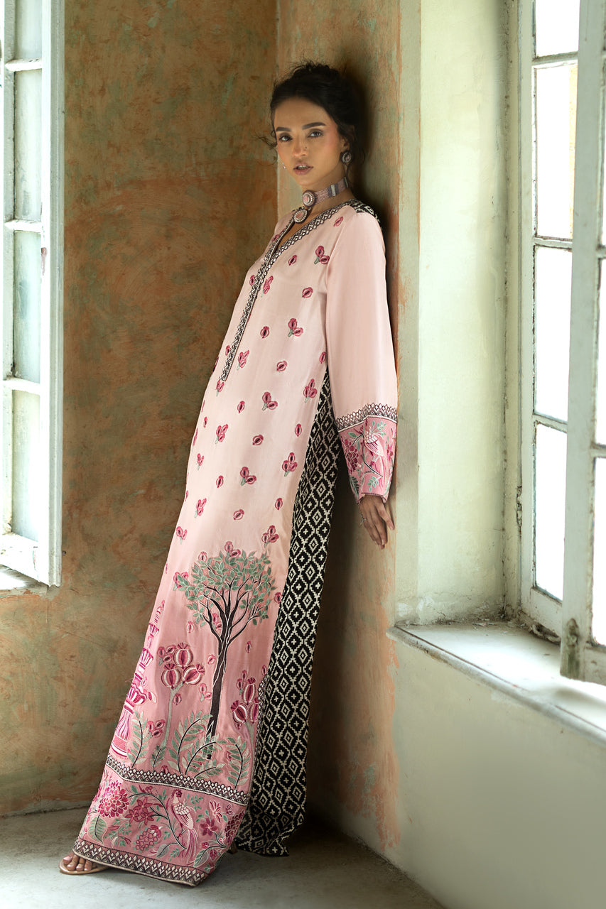 Zainab Chottani | Summer Edition 26 | Blush Serenade Kaftan - Formal Dress - available at Maria Faisal in UK and USA.
