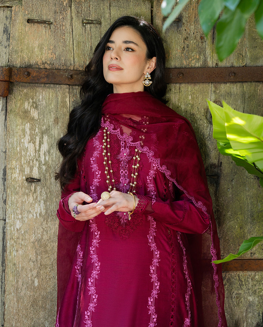 Mushq | La Toscana Casual Pret | Blush Vineyard - Luxury Dress - available at Maria Faisal in UK and USA.