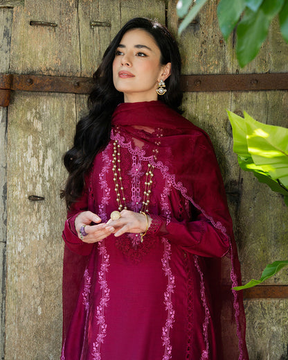 Mushq | La Toscana Casual Pret | Blush Vineyard - Luxury Dress - available at Maria Faisal in UK and USA.