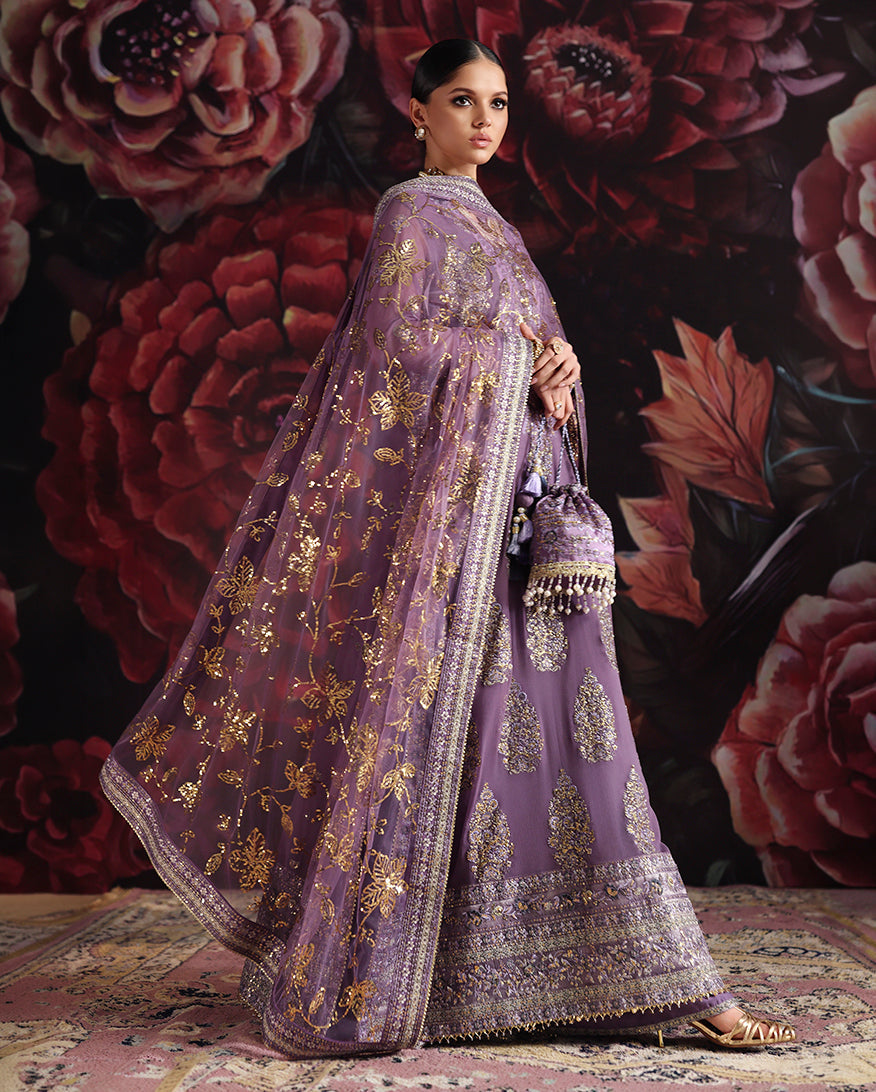 Roheenaz | Royale Eternel Chiffon Edit | Blush Whisper - Formal Dress - available at Maria Faisal in UK and USA.