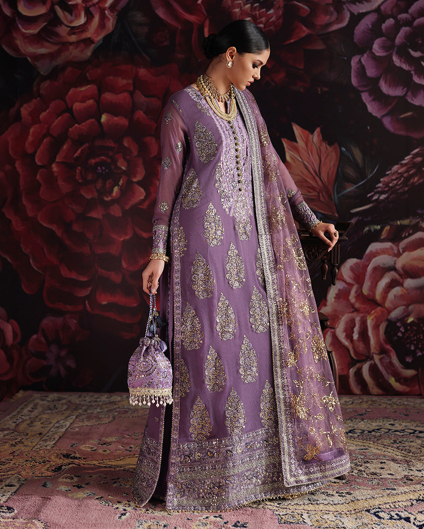 Roheenaz | Royale Eternel Chiffon Edit | Blush Whisper - Formal Dress - available at Maria Faisal in UK and USA.