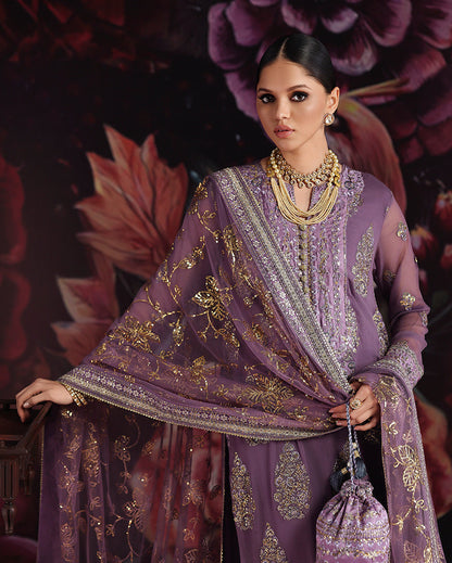 Roheenaz | Royale Eternel Chiffon Edit | Blush Whisper - Formal Dress - available at Maria Faisal in UK and USA.