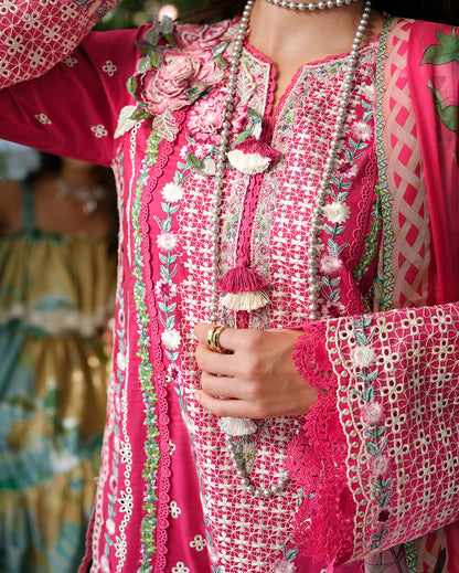Mushq | Amoi Luxury Lawn | Blushing Rose - Luxury Dress - available at Maria Faisal in UK and USA.