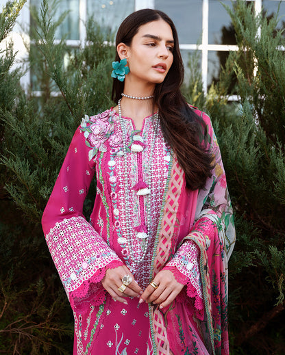 Mushq | Amoi Luxury Lawn | Blushing Rose - Luxury Dress - available at Maria Faisal in UK and USA.