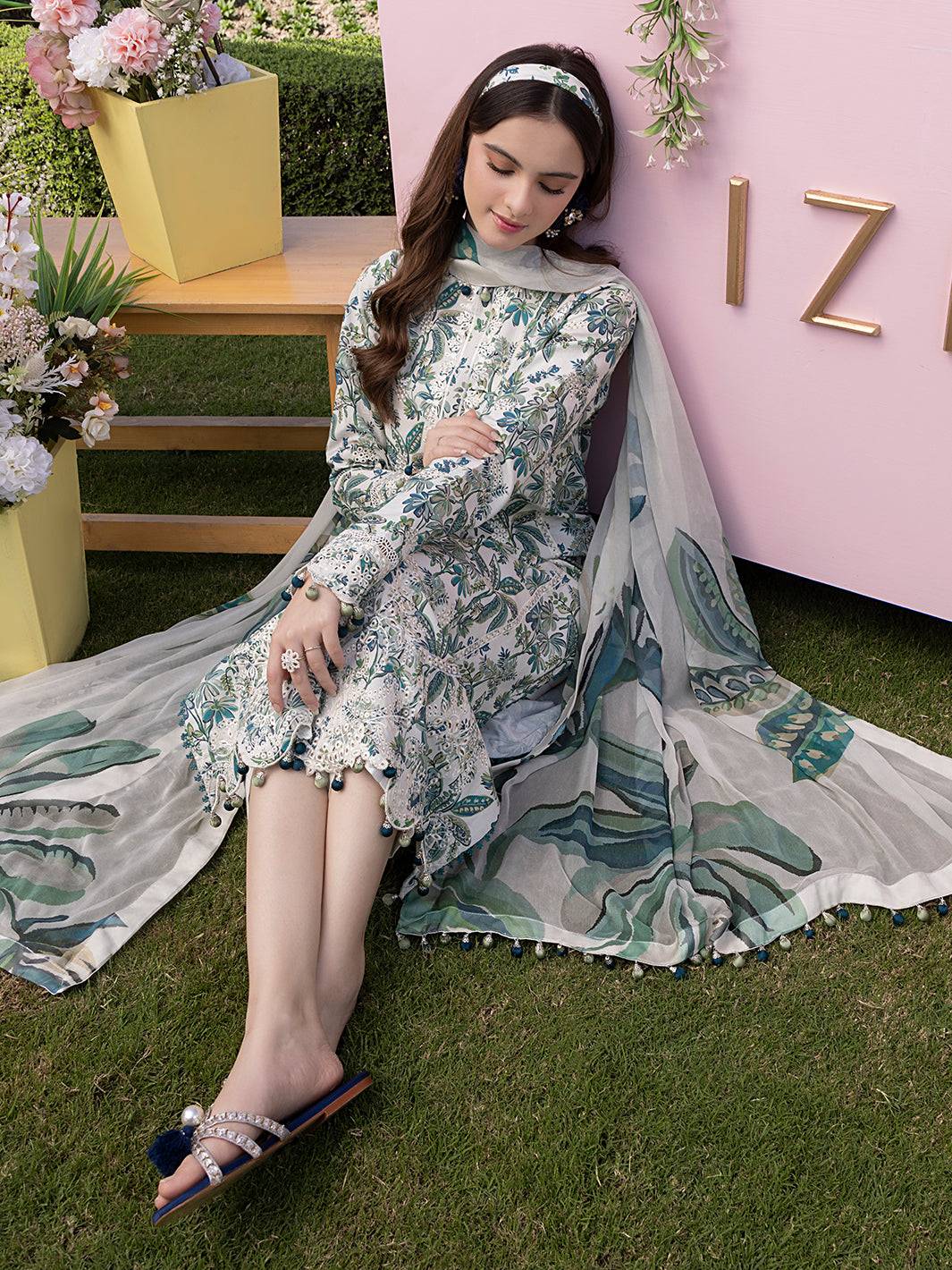 Izel | Oh Spring Lawn 25 | BREEZE by Maria Faisal - Registered Vendor of : Izel - type : Ladies Clothes - 100% original wedding dresses