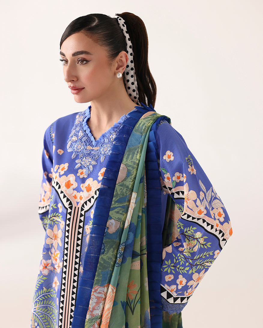 Roheenaz | Rosette Lawn | Breeze of Dawn - Casual Dress - available at Maria Faisal in UK and USA.