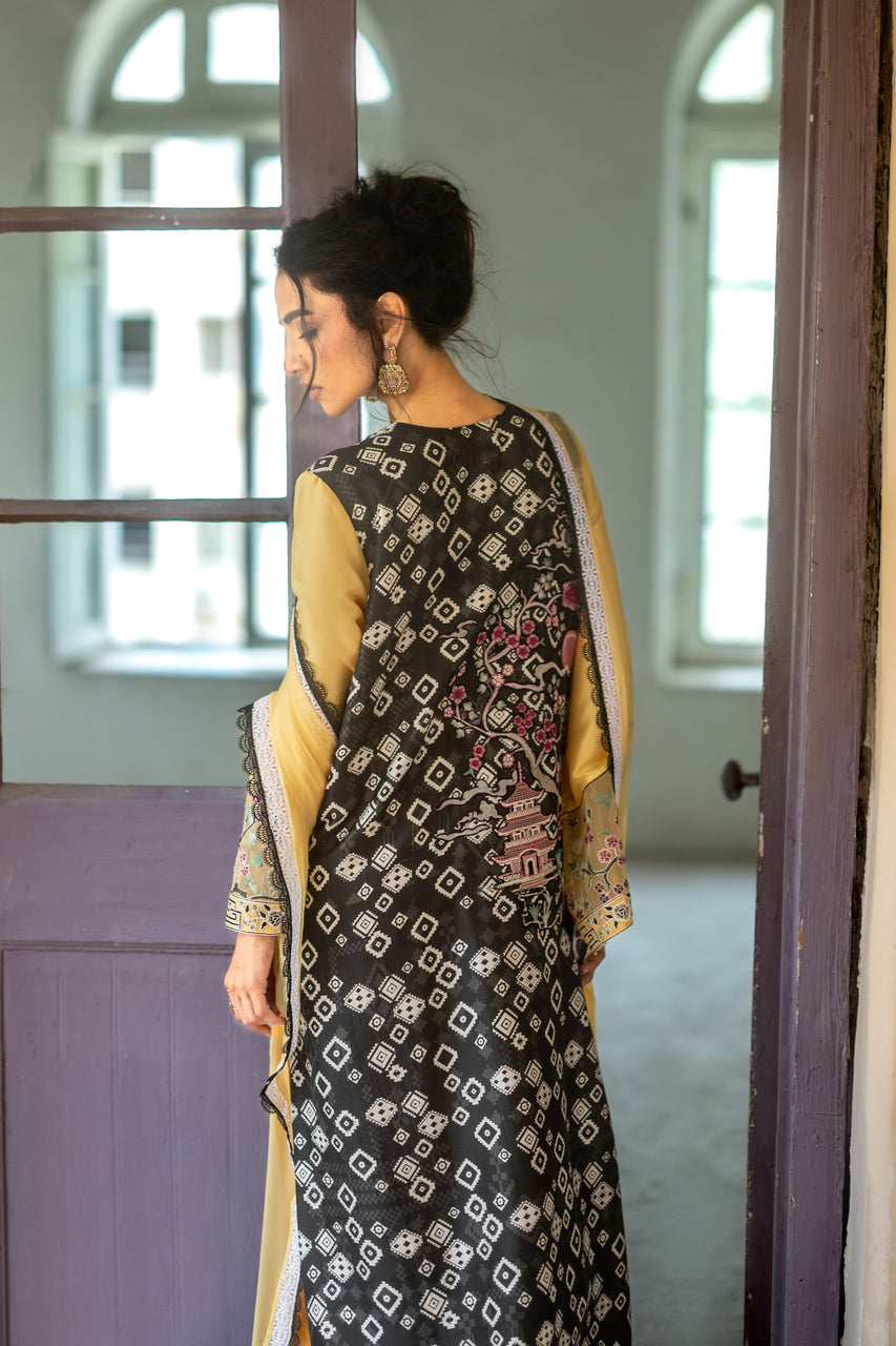 Zainab Chottani | Summer Edition 26 |Butter Yellow - Formal Dress - available at Maria Faisal in UK and USA.