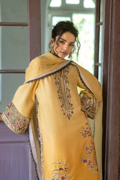 Zainab Chottani | Summer Edition 26 |Butter Yellow - Formal Dress - available at Maria Faisal in UK and USA.