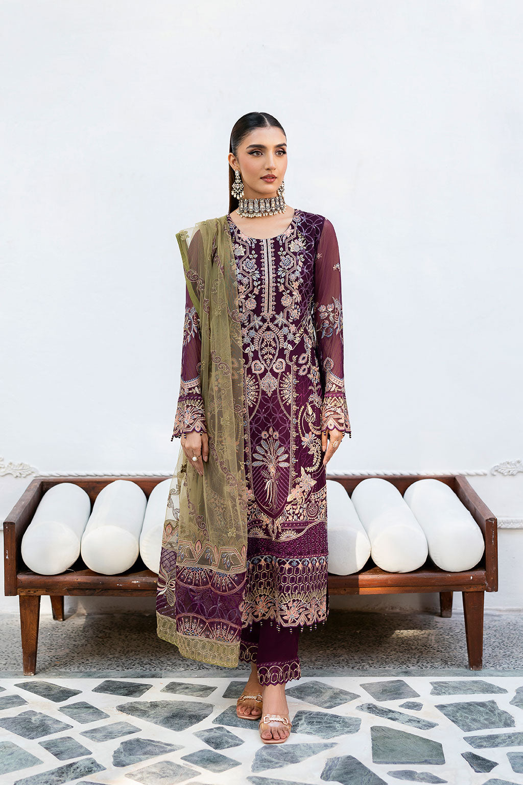 Ramsha | Chevron Chiffon Collection | A-1002