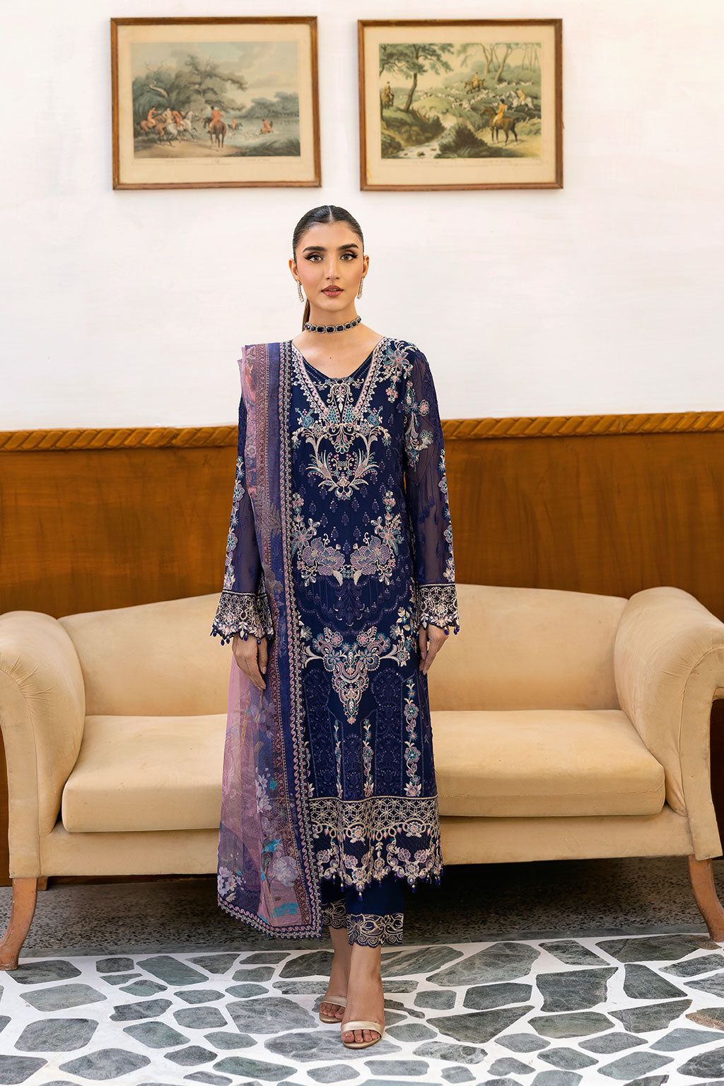 Ramsha | Chevron Chiffon Collection | A-1012 - Ladies Clothes 
