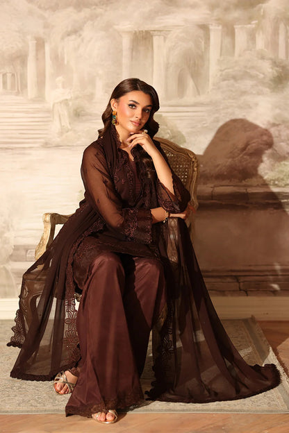 Azure | Ensembles | Cocoa Drape - Casual Dress - available at Maria Faisal in UK and USA.