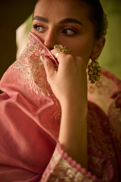 Dhanak | Festive Formals | SS24DU-3193 PINK 3Pcs - Ladies Clothes - Maria Faisal