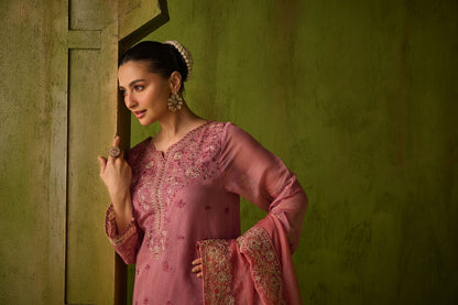 Dhanak | Festive Formals | SS24DU-3193 PINK 3Pcs - Ladies Clothes - Maria Faisal