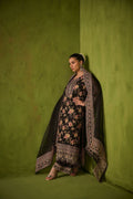 Dhanak | Festive Formals | SS24DU-3192 BLACK 3Pcs - Designer Dress with Intricate embroidery and embellishments. Shop elegent wedding dress at Maria Faisal.