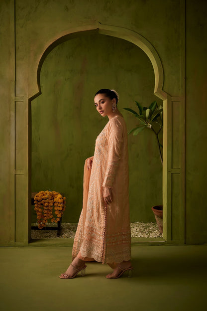 Dhanak | Festive Formals | SS24DU-3199 L-PINK 3Pcs - Designer Dress with Intricate embroidery and embellishments. Shop elegent wedding dress at Maria Faisal.