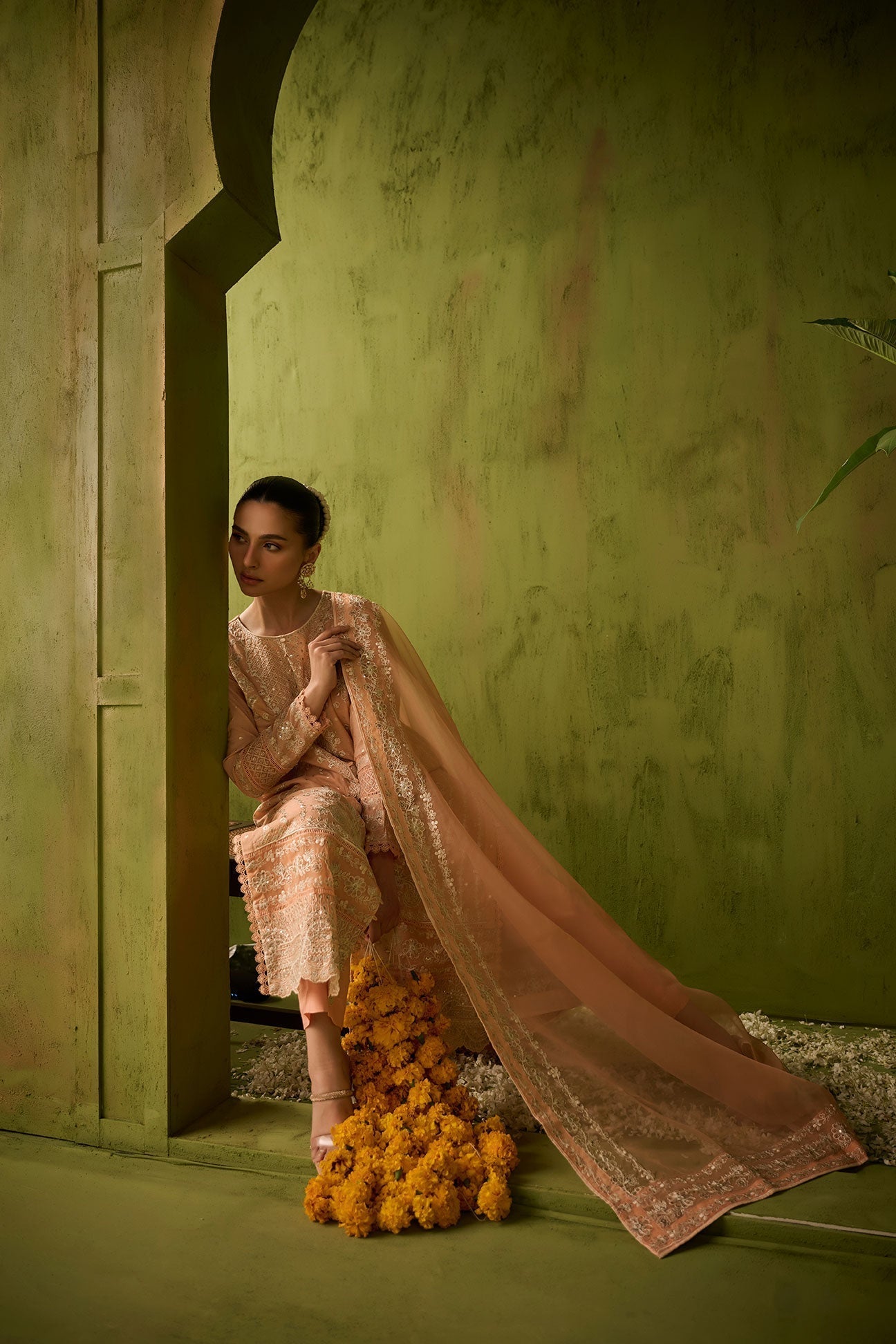 Dhanak | Festive Formals | SS24DU-3199 L-PINK 3Pcs - Designer Dress with Intricate embroidery and embellishments. Shop elegent wedding dress at Maria Faisal.