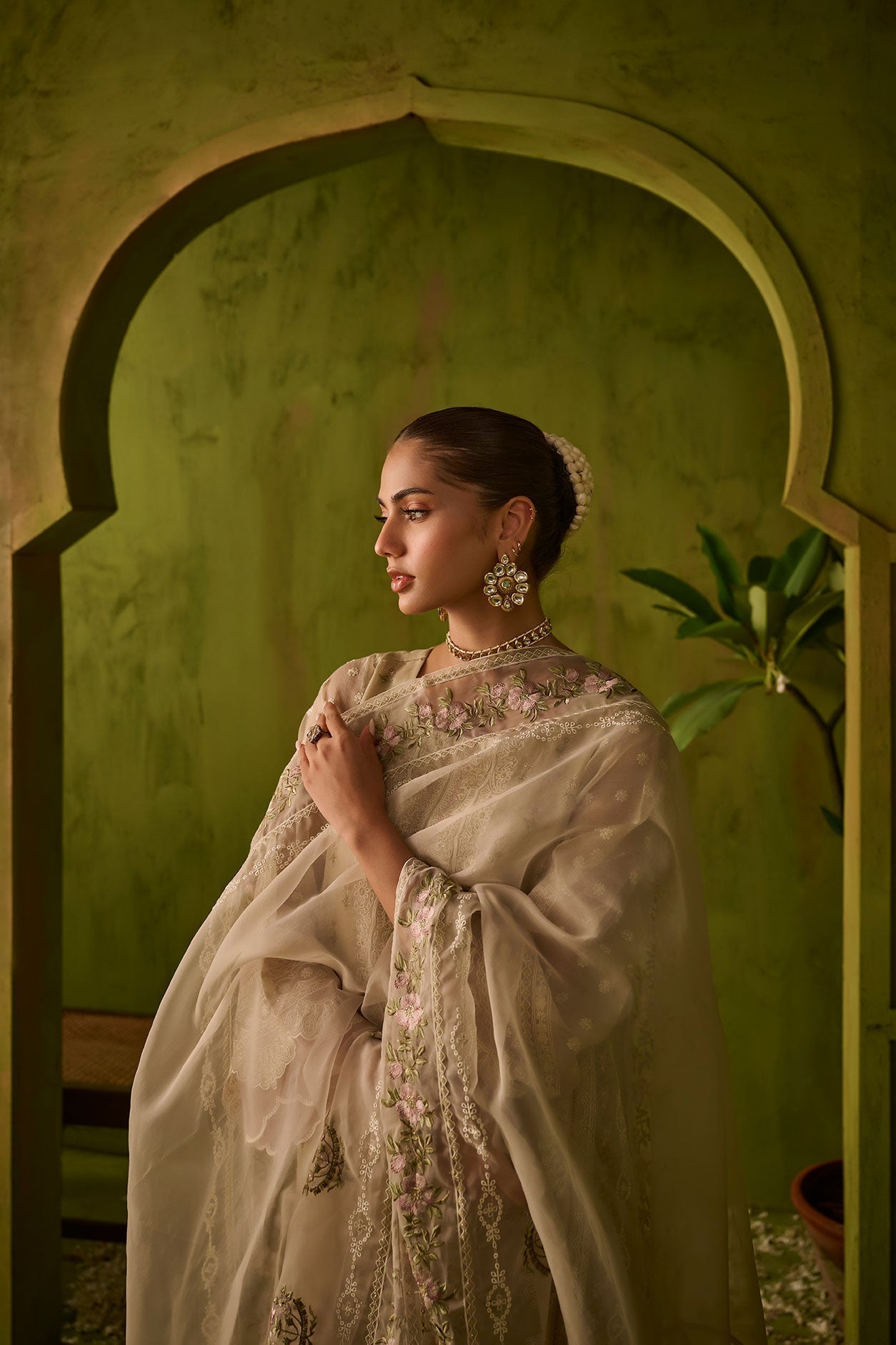 Dhanak | Festive Formals | SS24DU-3194 BEIGE 3Pcs - Designer Dress with Intricate embroidery and embellishments. Shop elegent wedding dress at Maria Faisal.