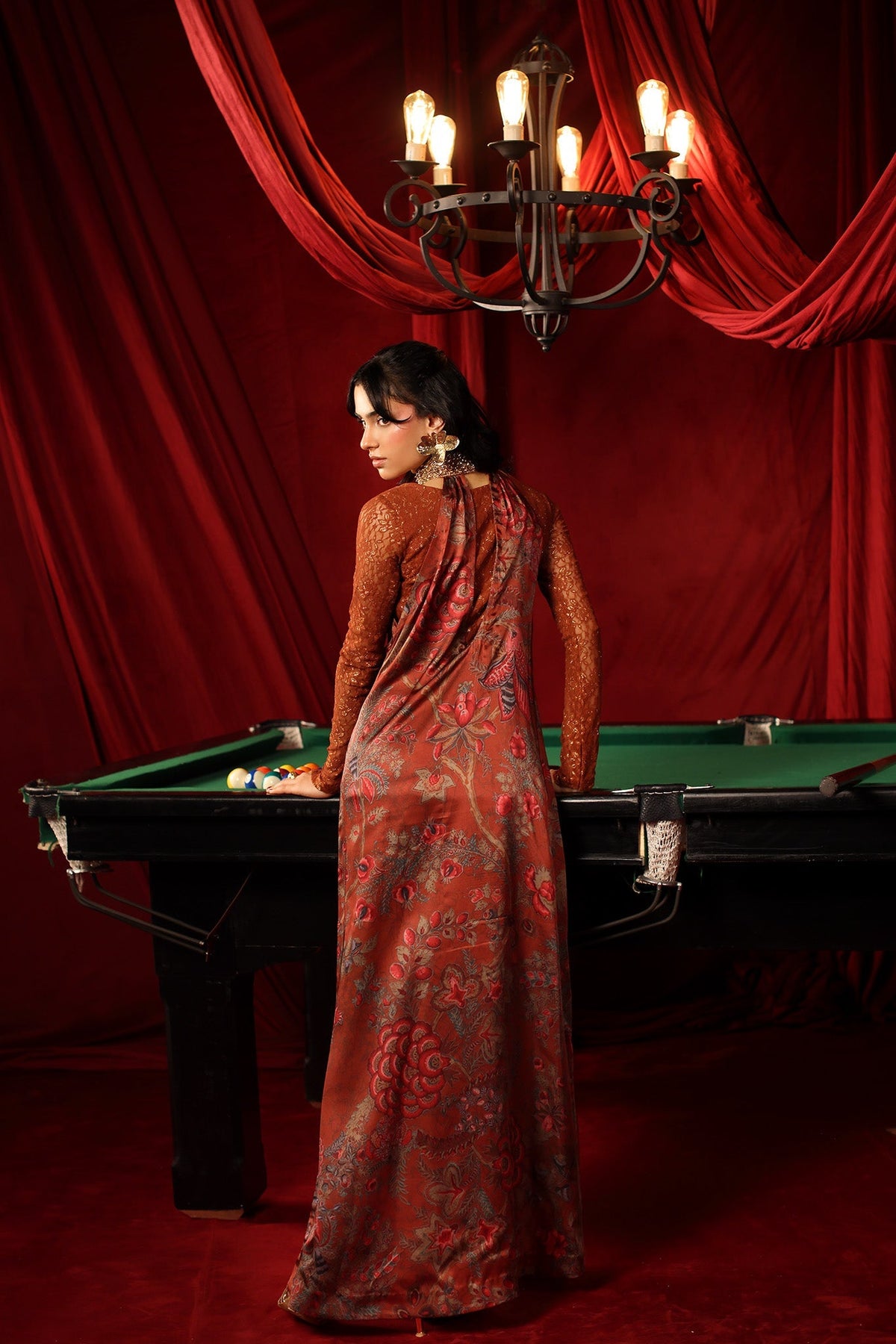 Musferah Saad | The Elite Club | Crimson Sienna - Formal Dress - available at Maria Faisal in UK and USA.