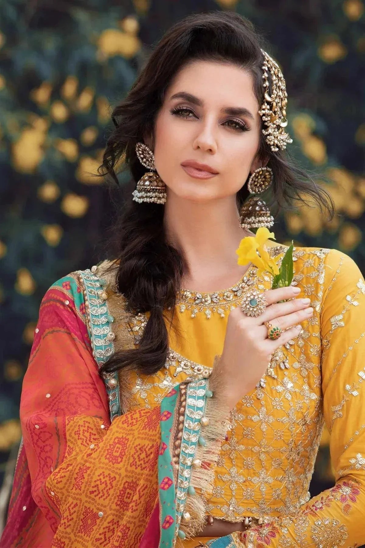 Maria B | Sateen Formals 23 | Yellow CST-705 - Ladies Clothes 