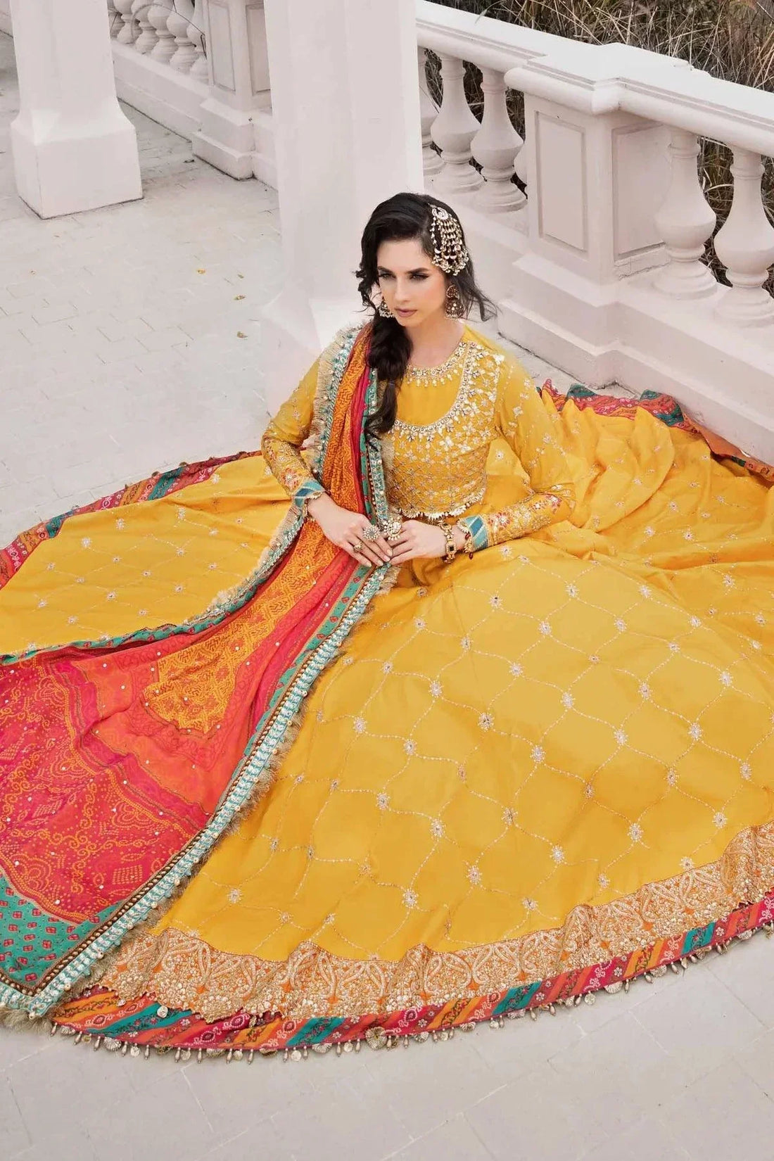 Maria B | Sateen Formals 23 | Yellow CST-705 - Ladies Clothes 