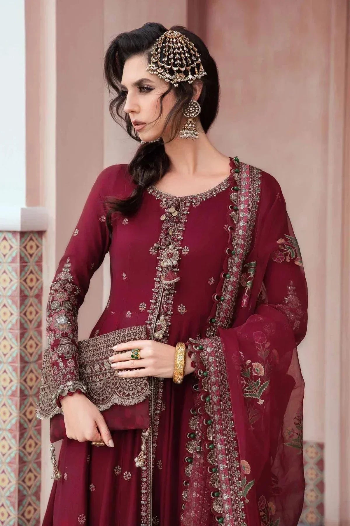 Maria B | Sateen Formals 23 | Maroon CST-708