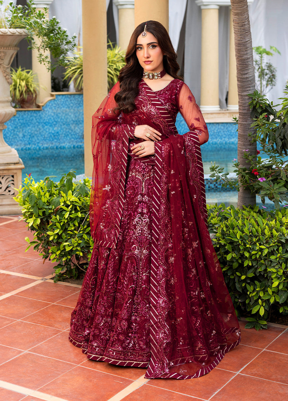 Sahane | Haye Dil Wedding Formals | CT 29009 Crimson HeartBeat - Ladies Clothes - Maria Faisal