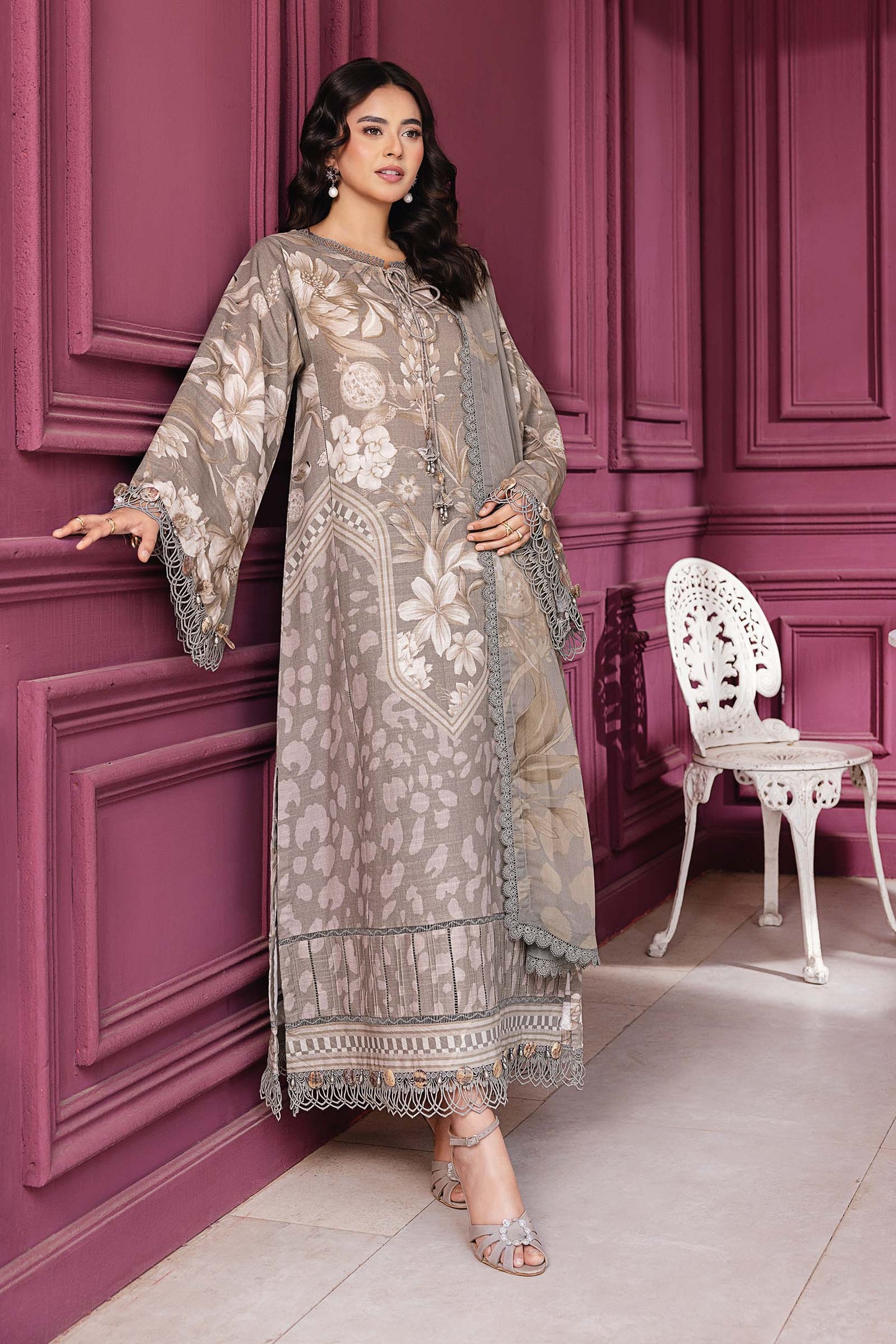 Maria B | Winter Basics 25 |MB-CUS25-1101A - Casual Dress - available at Maria Faisal in UK and USA.
