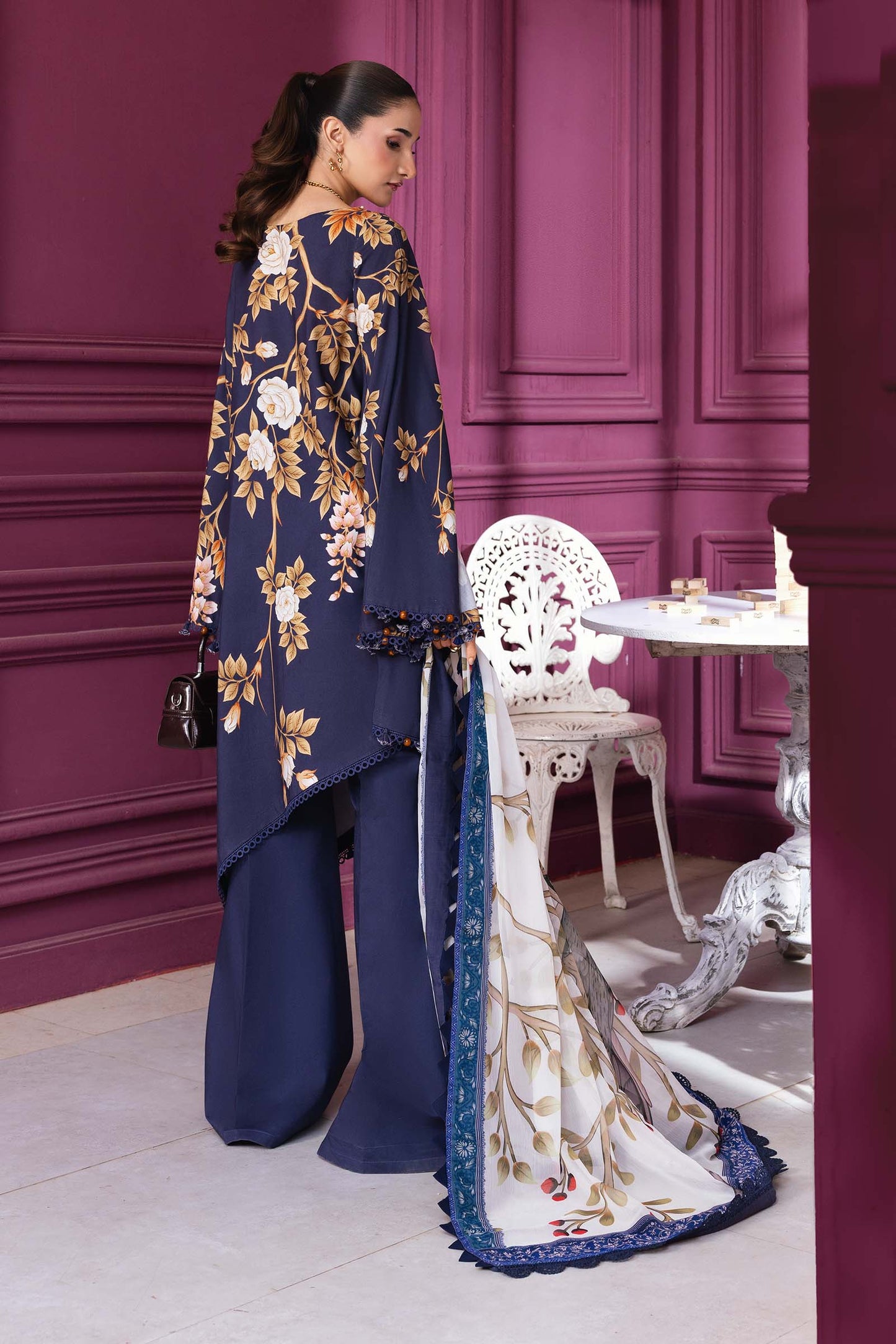 Maria B | Winter Basics 25 | MB-CUS25-1102A - Casual Dress - available at Maria Faisal in UK and USA.