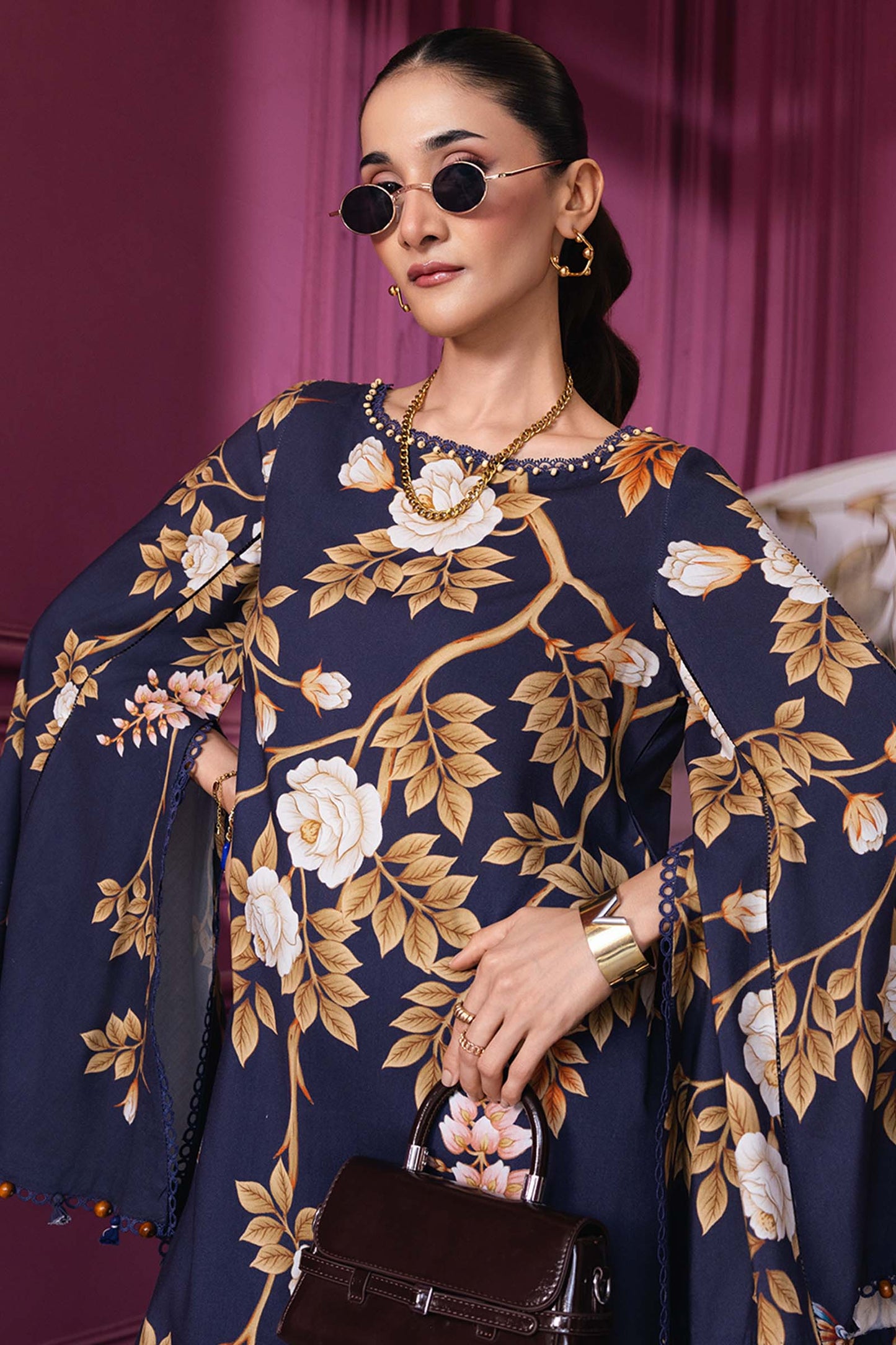 Maria B | Winter Basics 25 | MB-CUS25-1102A - Casual Dress - available at Maria Faisal in UK and USA.