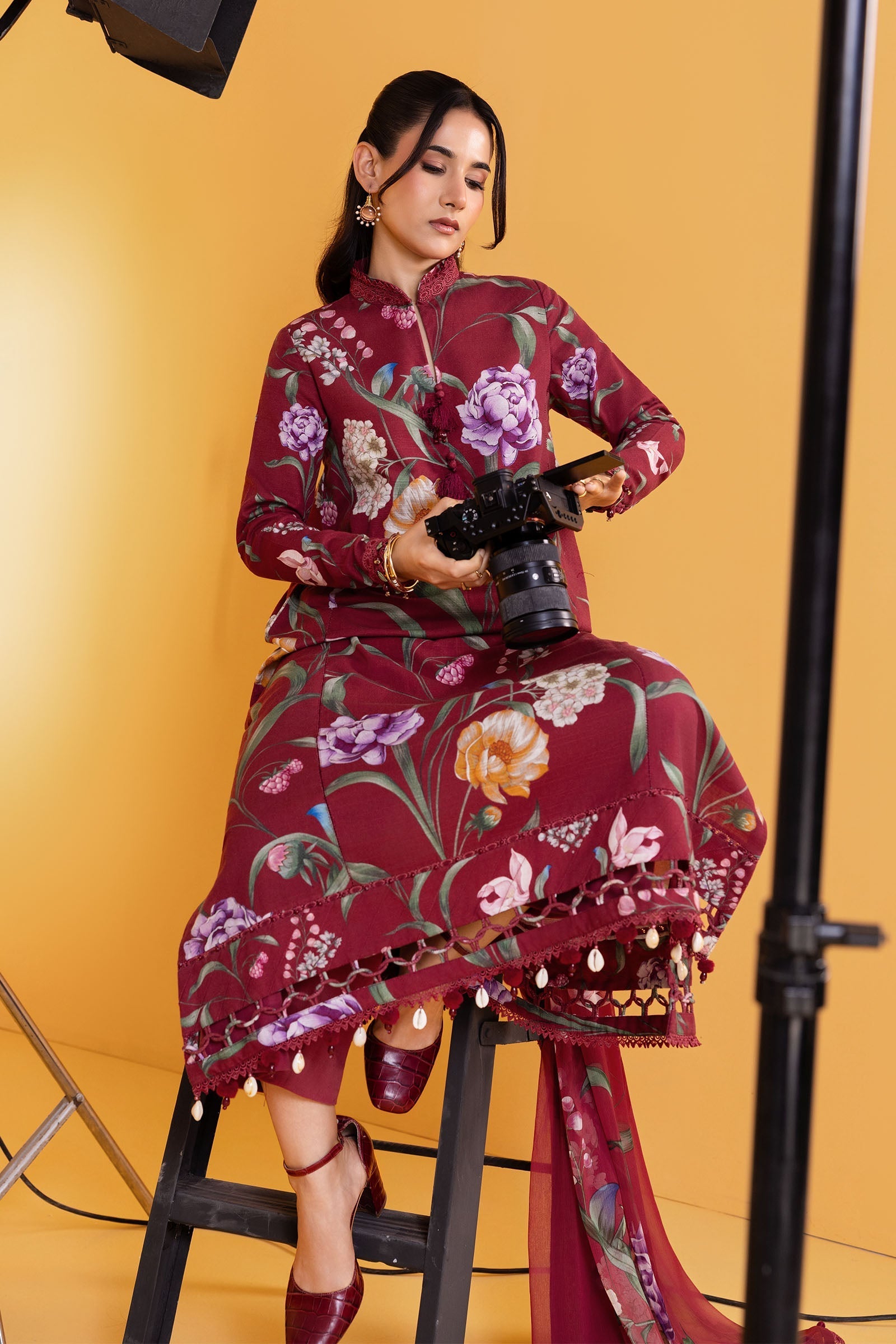 Maria B | Winter Basics 25 | MB-CUS25-1103A - Casual Dress - available at Maria Faisal in UK and USA.