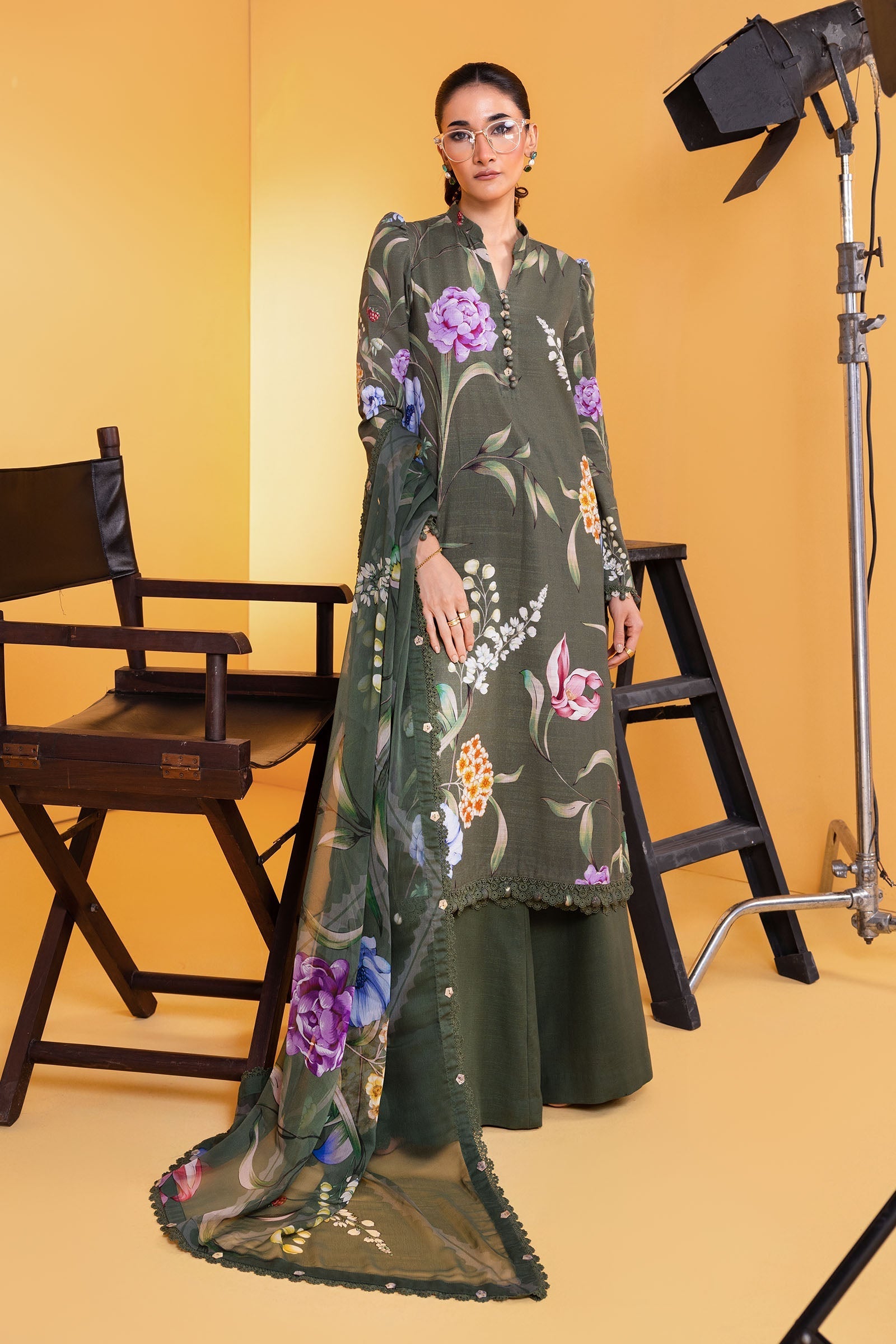 Maria B | Winter Basics 25 | MB-CUS25-1103B - Casual Dress - available at Maria Faisal in UK and USA.