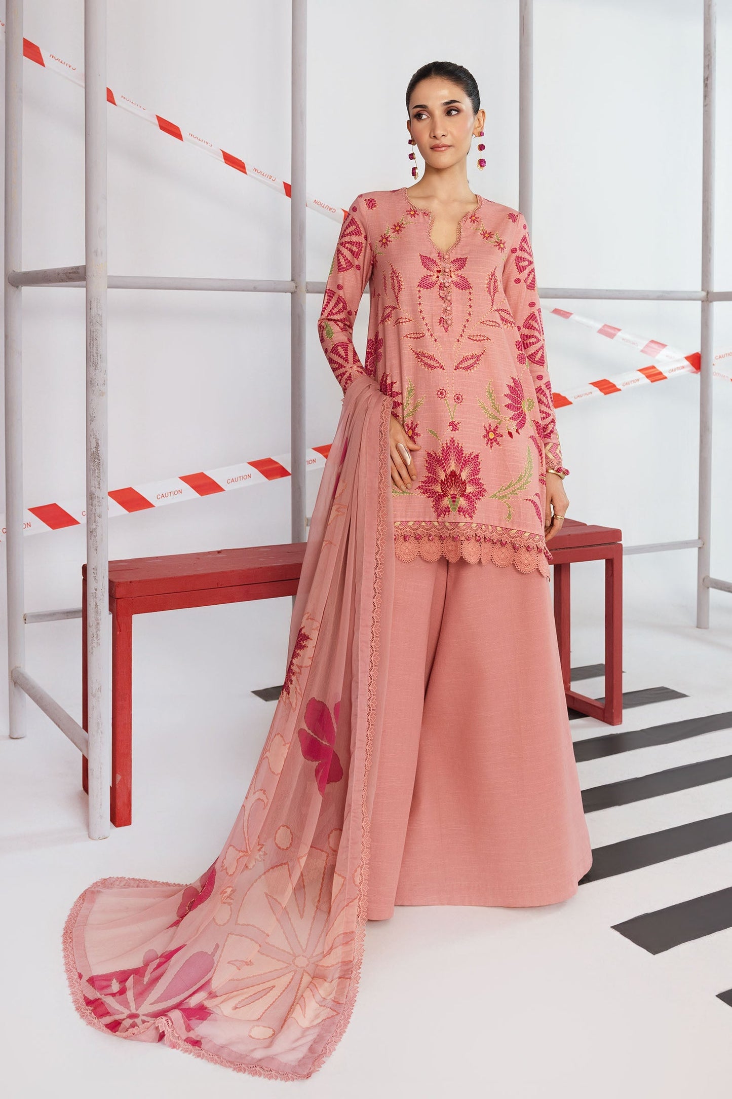 Maria B | Winter Basics 25 | MB-CUS25-1104A - Casual Dress - available at Maria Faisal in UK and USA.