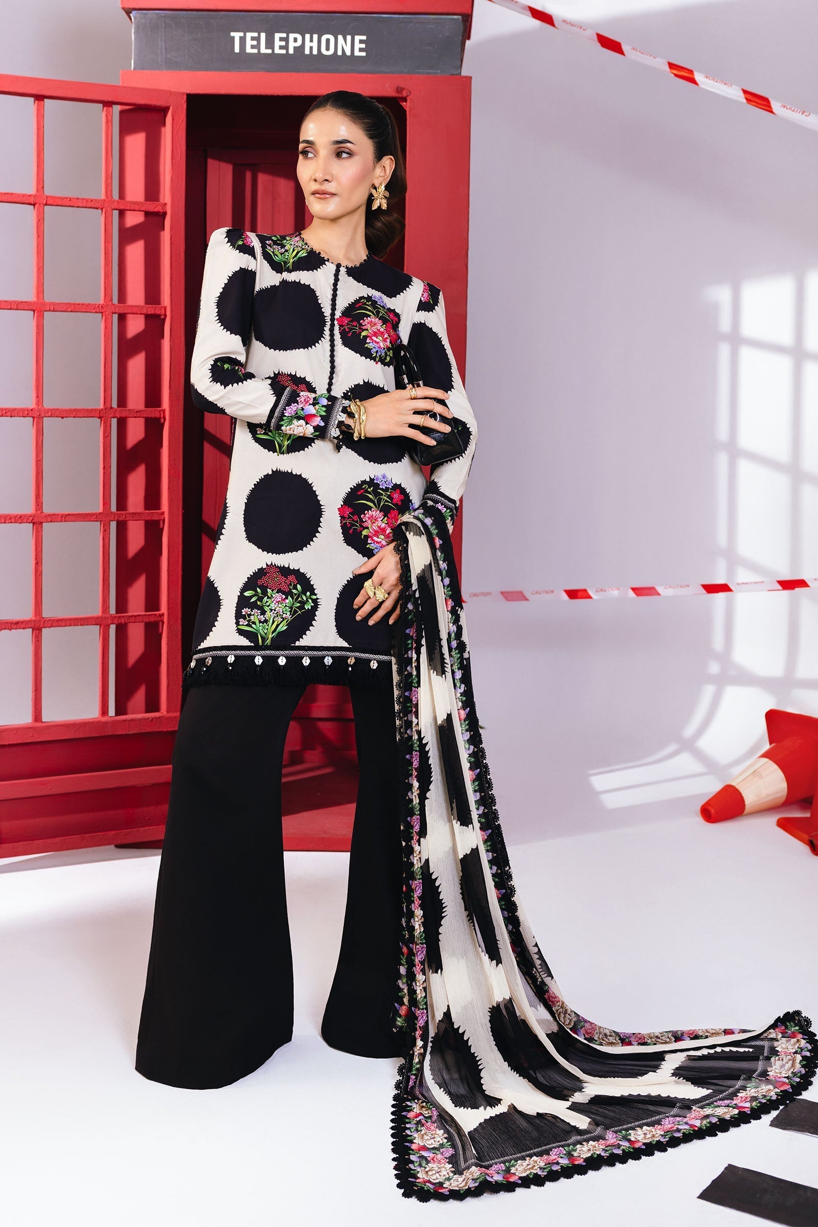 Maria B | Winter Basics 25 | MB-CUS25-1107B - Casual Dress - available at Maria Faisal in UK and USA.