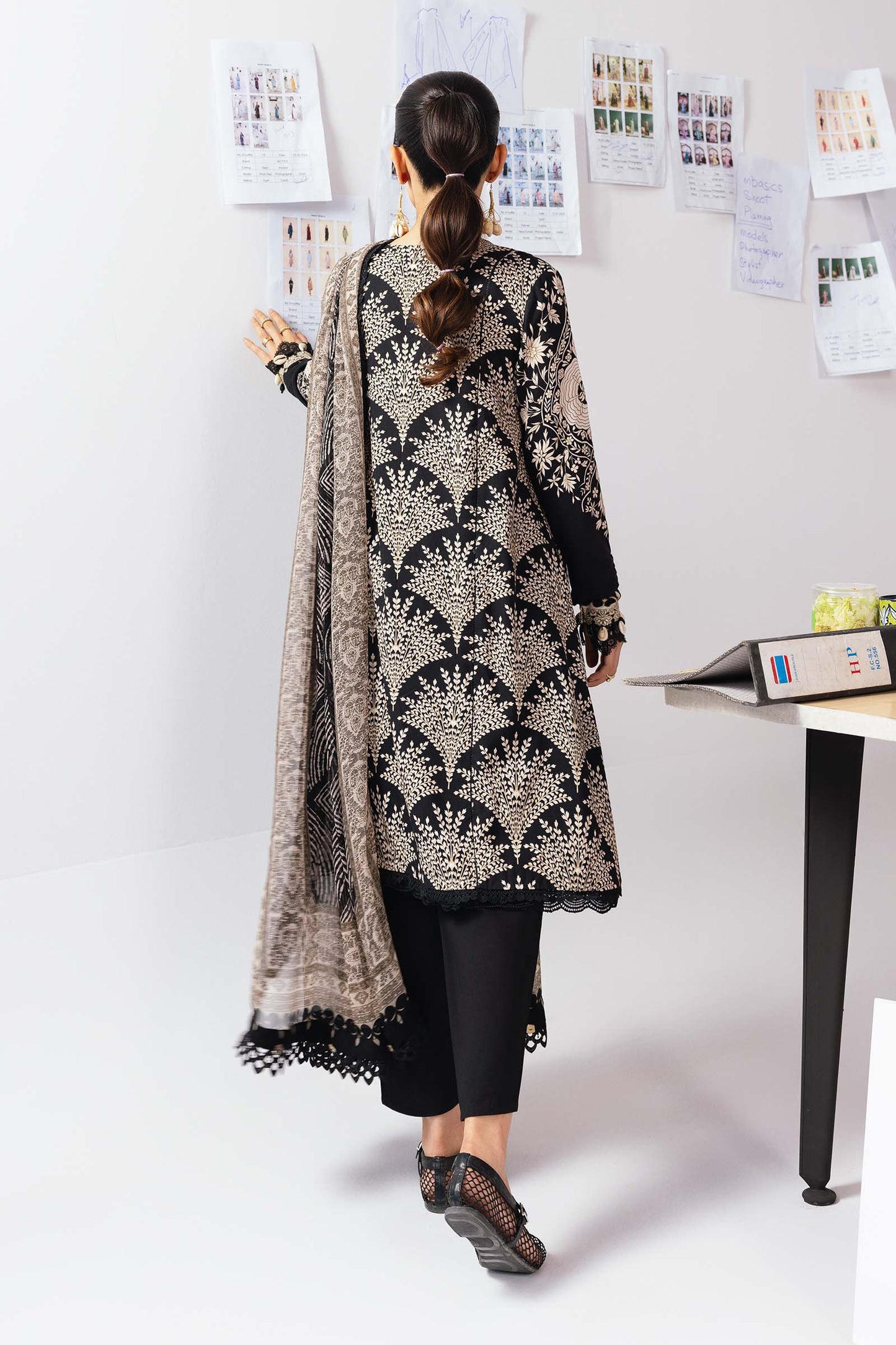 Maria B | Winter Basics 25 | MB-CUS25-1108A - Casual Dress - available at Maria Faisal in UK and USA.