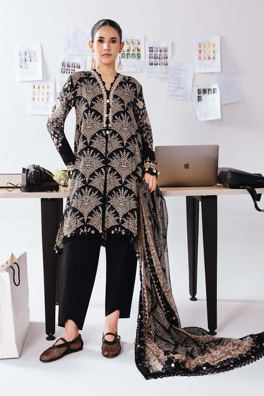 Maria B | Winter Basics 25 | MB-CUS25-1108A - Casual Dress - available at Maria Faisal in UK and USA.